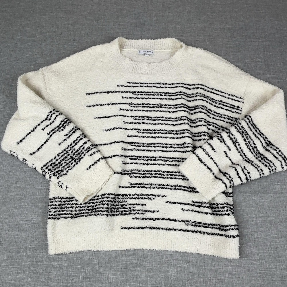 BALTICBORN‎ Sweater Womens L White Polyester Pullover Crew Neck Chunky-Knit